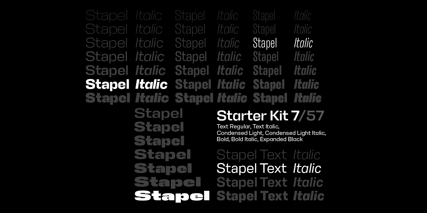 Example font Stapel Condensed #10